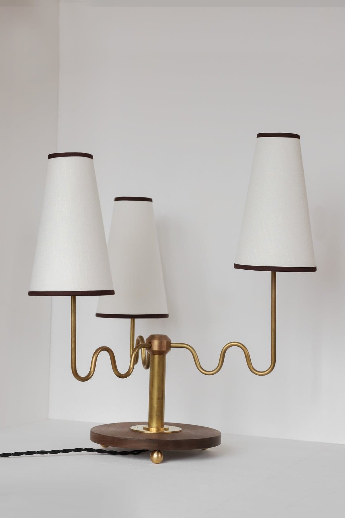 Willow Table Lamp in cream & chocolate -cream & chcoolate